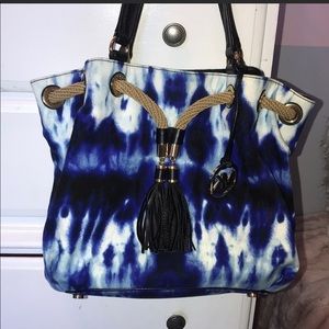Blue tie dye Michael Kors bag